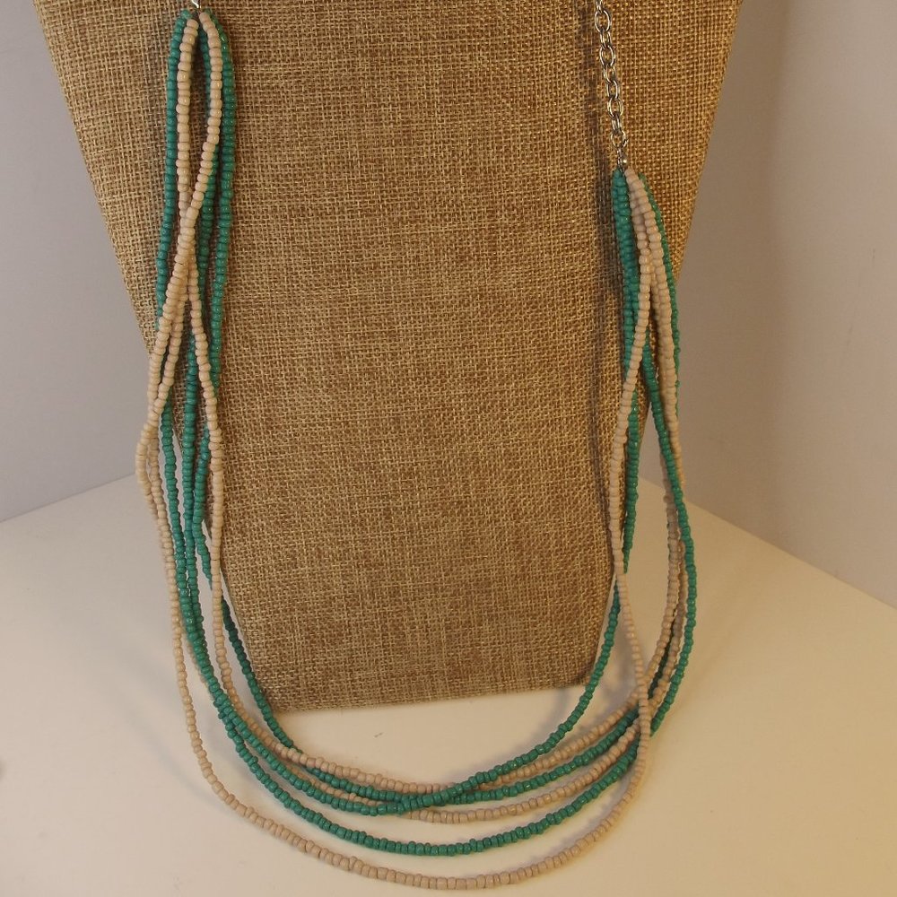 LONG Multi-strand seed bead necklace